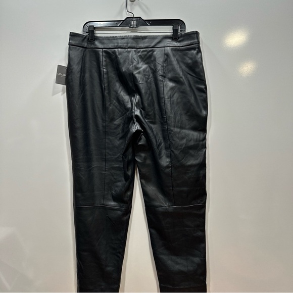 NWT- Liz Claiborne‎ Soft Faux Leather Pants Black Highrise Straight Leg Sz 12 - Picture 8 of 8